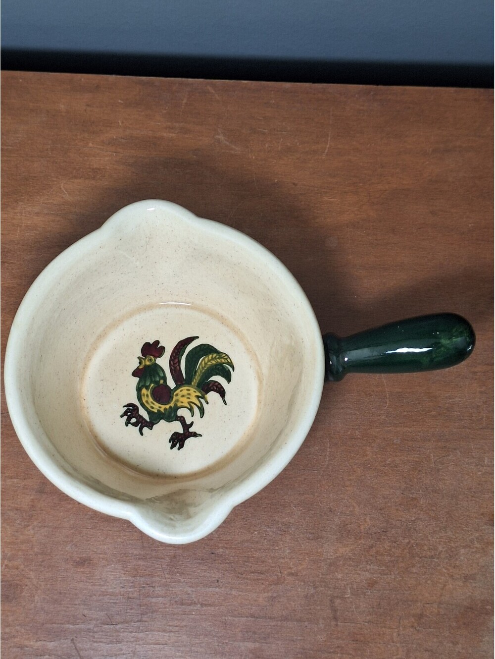 vintage Metlox Poppytrail California Provincial Rooster Gravy Boat double spout